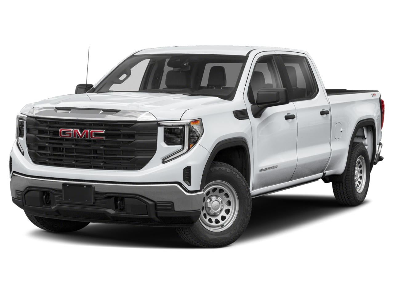 2023 GMC Sierra 1500 Crew Cab Short Box 4-Wheel Drive AT4 in Summit White — front three-quarter view
