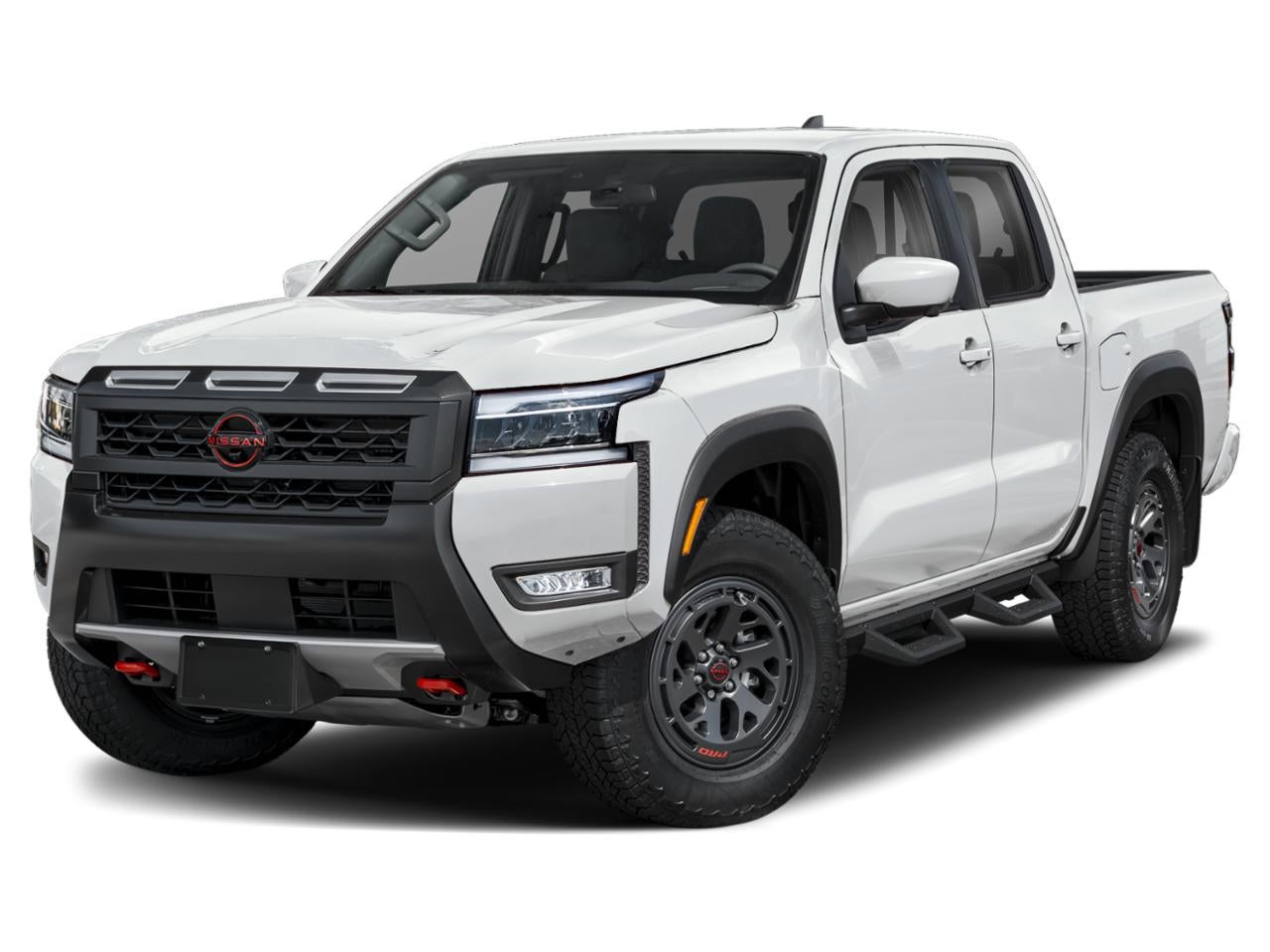 2026 Nissan Frontier Crew Cab 4x4 PRO-4X in Glacier White — front three-quarter view