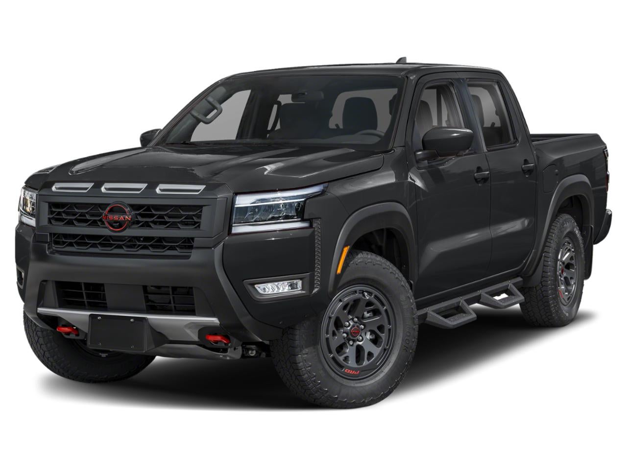 2026 Nissan Frontier Crew Cab 4x4 PRO-4X in Super Black — front three-quarter view