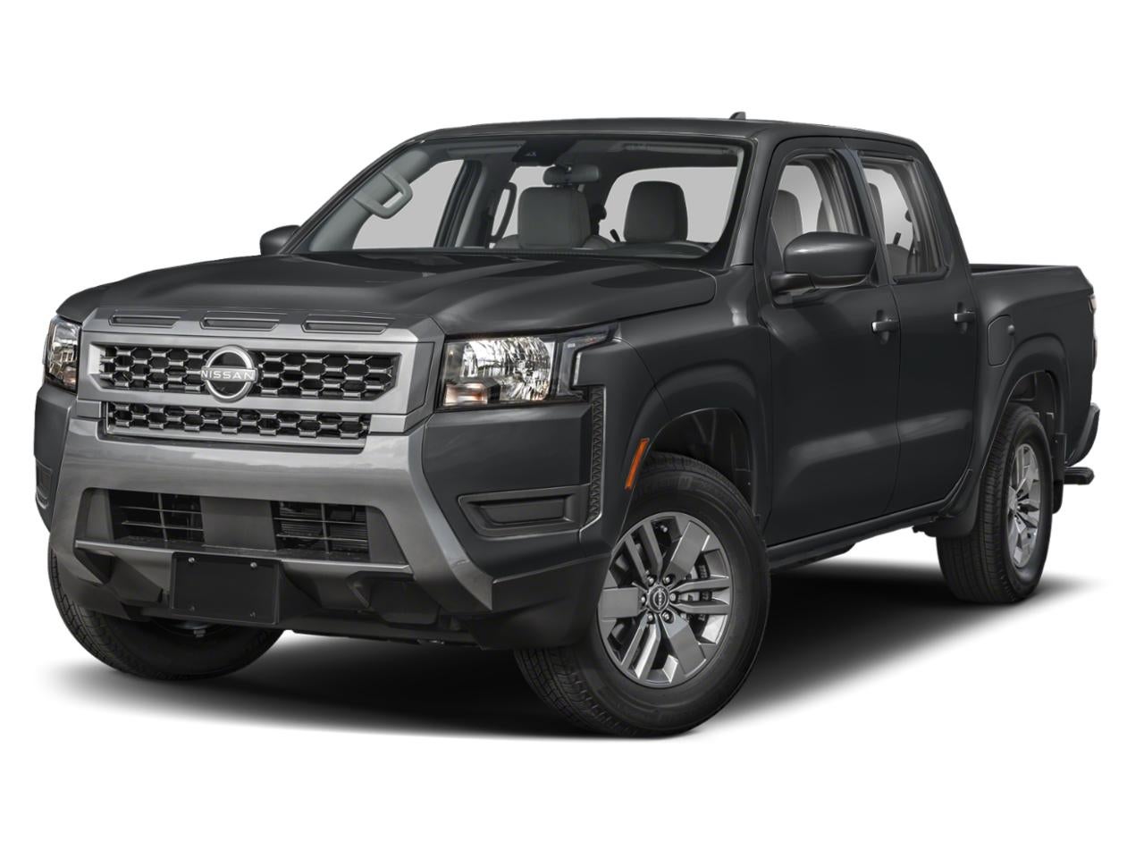 2026 Nissan Frontier Crew Cab 4x4 Long Bed SV in Super Black — front three-quarter view