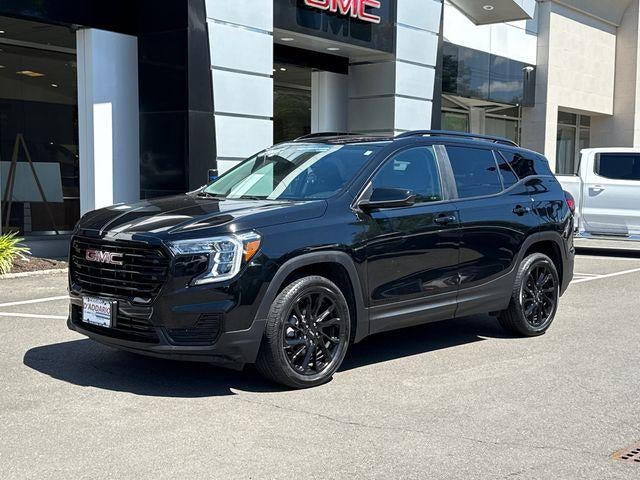 2023 GMC Terrain AWD 4dr SLE in Ebony Twilight Metallic — front three-quarter view