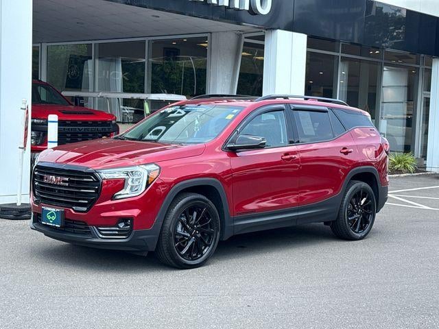 2024 GMC Terrain AWD 4dr SLT in Volcanic Red Tintcoat — front three-quarter view