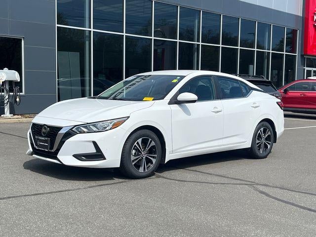 2023 Nissan Sentra SV CVT in Cloud White — front three-quarter view