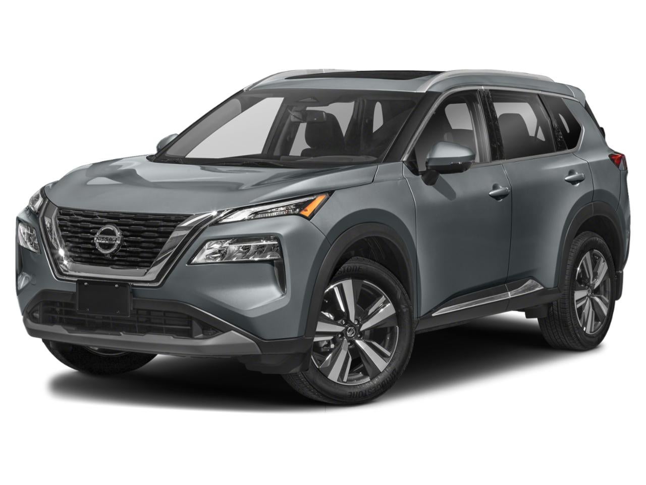 2023 Nissan Rogue AWD SL in Boulder Gray Pearl — front three-quarter view