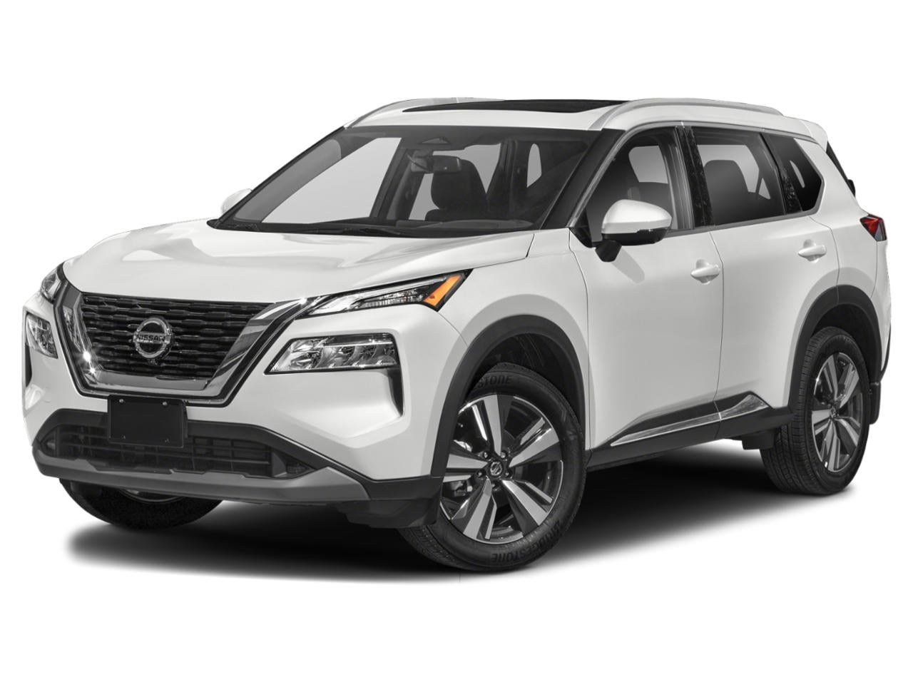 2023 Nissan Rogue AWD SL in White — front three-quarter view