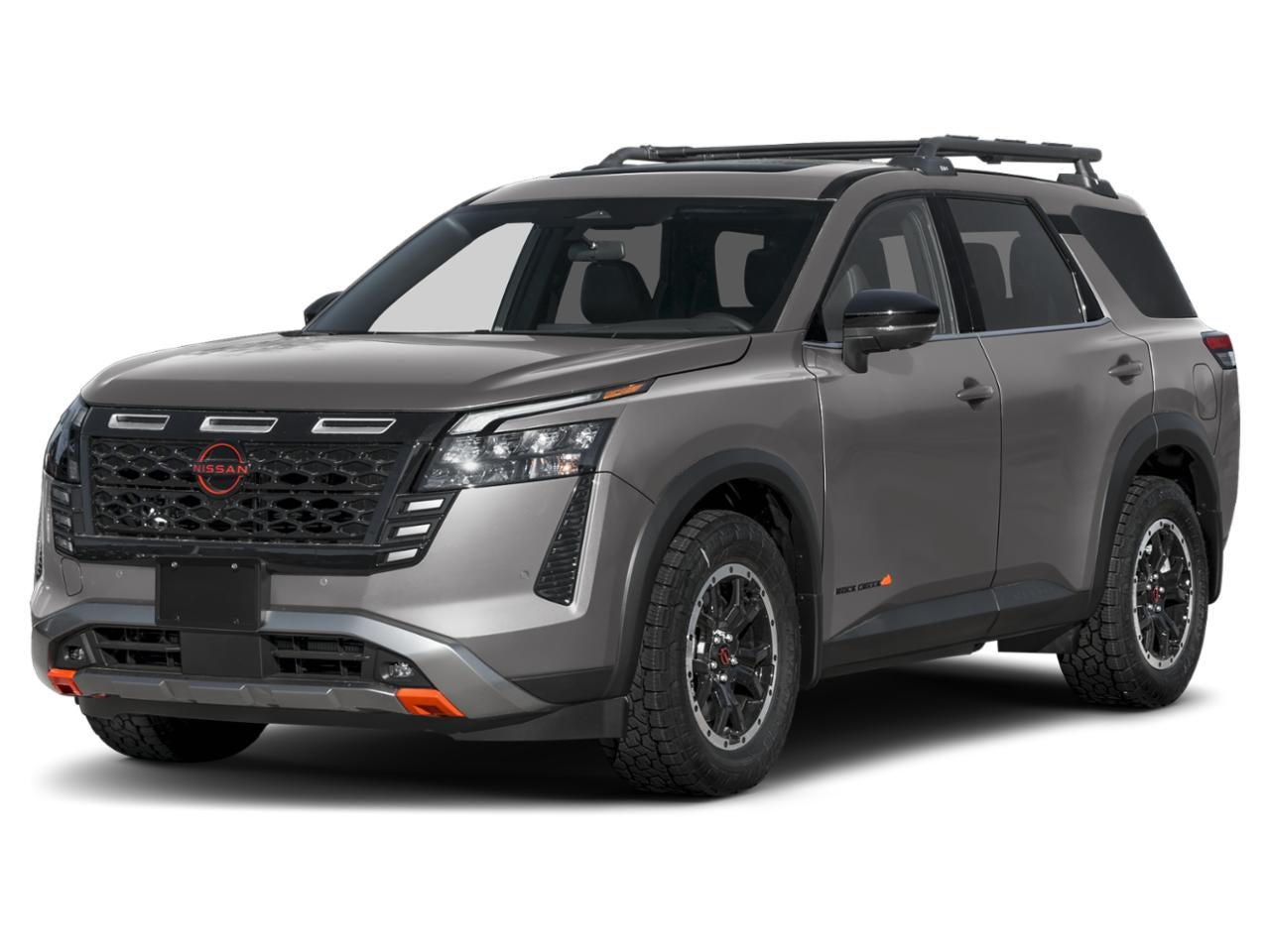2026 Nissan Pathfinder Rock Creek 4WD in Gun Metallic — front three-quarter view