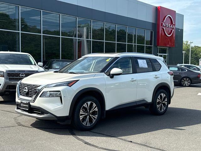2023 Nissan Rogue AWD SV in White — front three-quarter view